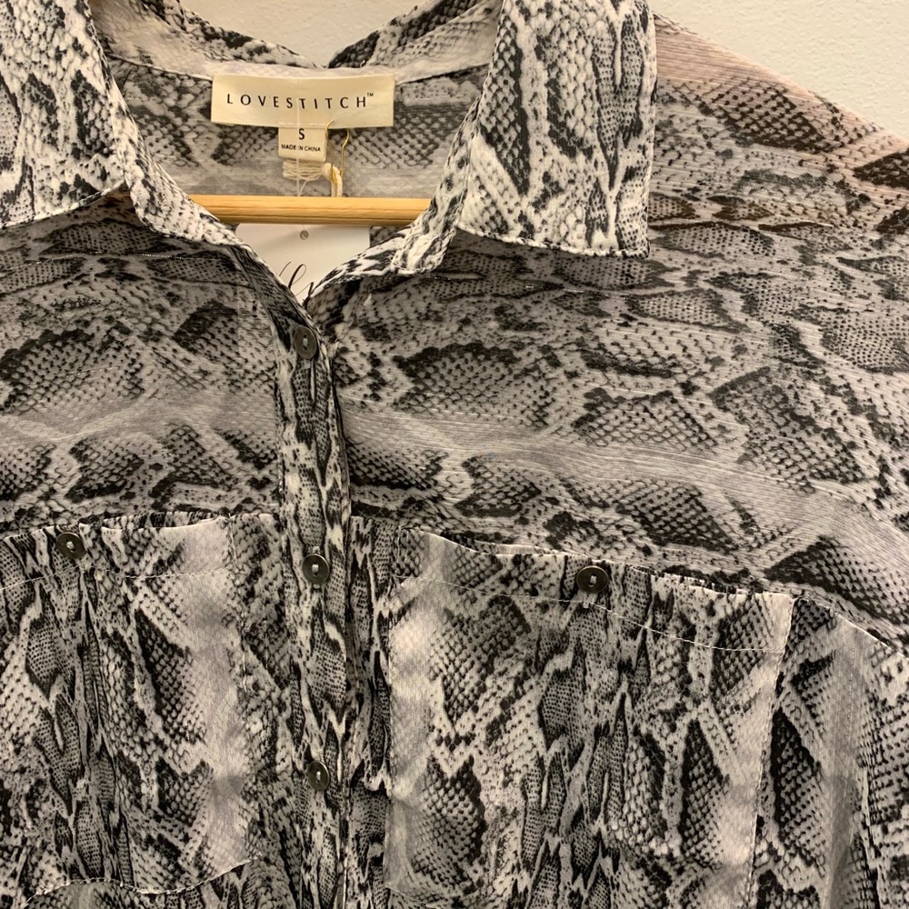 Sheer Snake Print Top